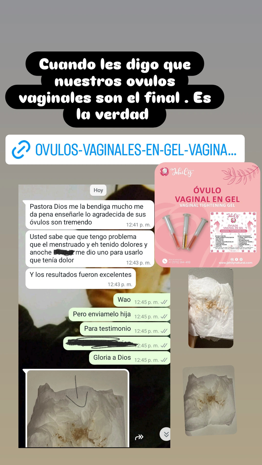 Ovulos vaginales en gel / vaginal  tightening gel.